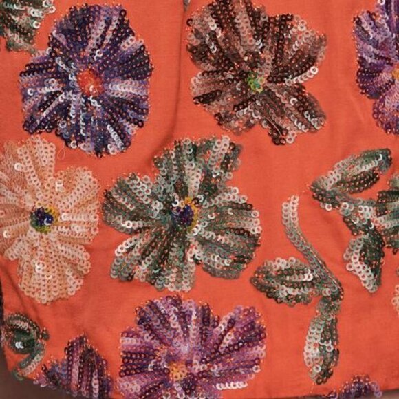 NWT Maje coral multicoloured sequined floral mini shorts, 2 or M - Picture 11 of 16
